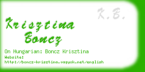 krisztina boncz business card